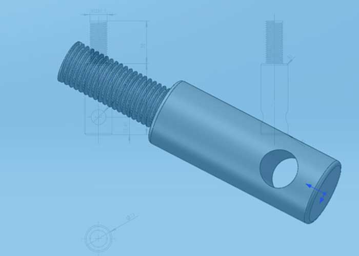 custom made stainless steel bolt drawing design and analysis